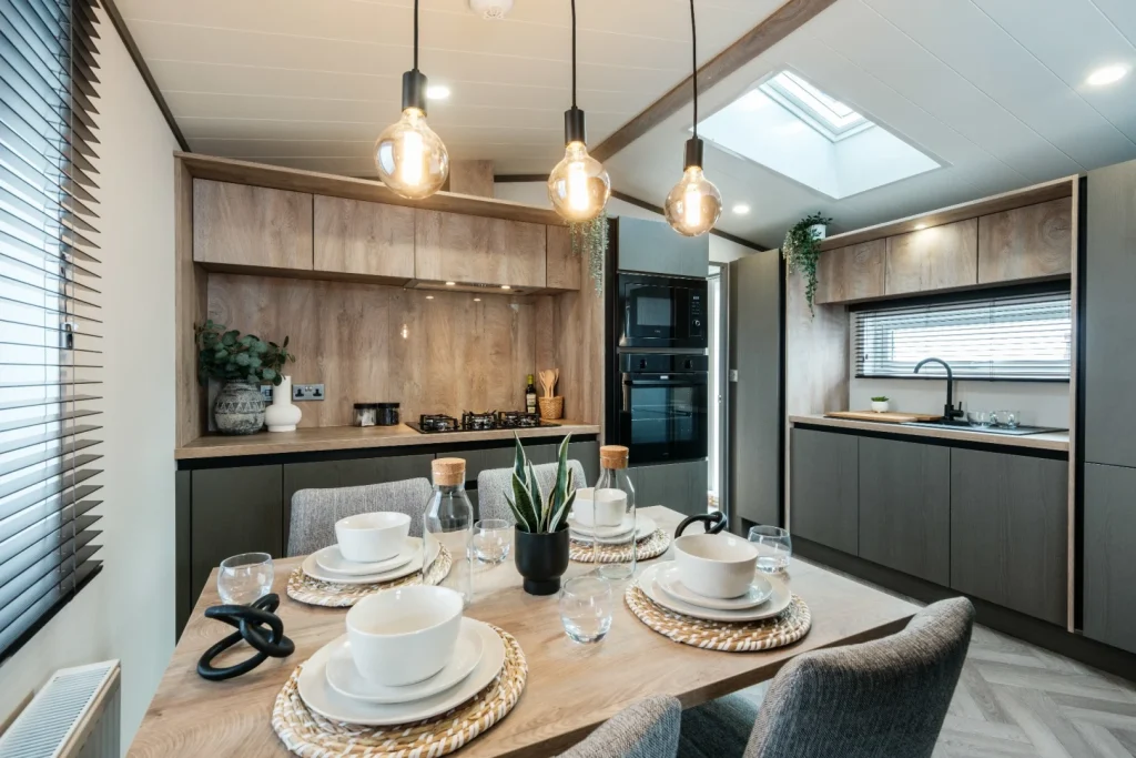Luxury holiday lodge kitchen interior